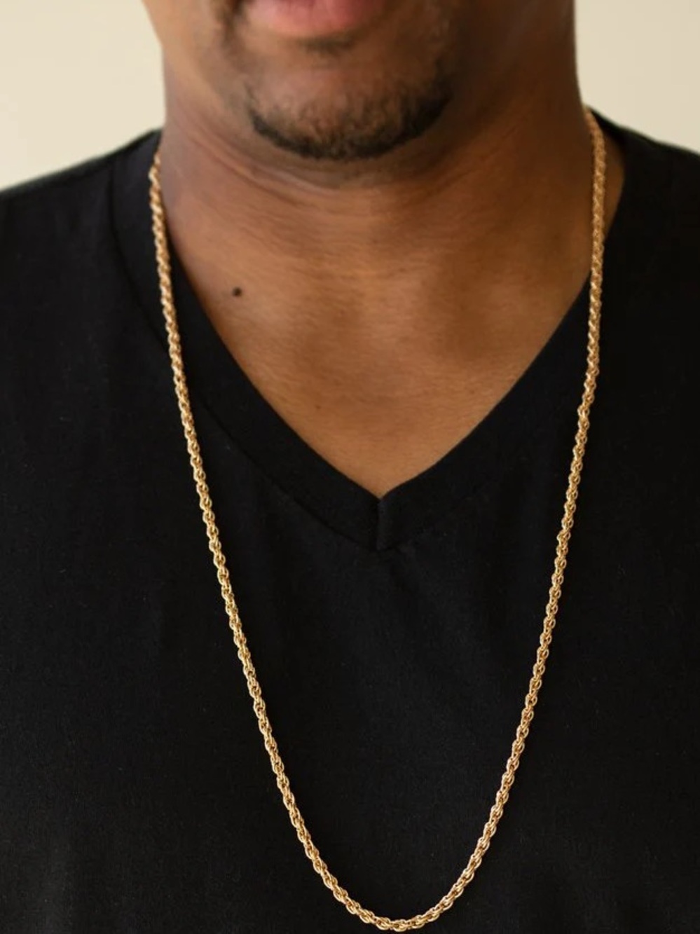 Gold Rope Chain Necklace - Unisex - Picture 2 of 2